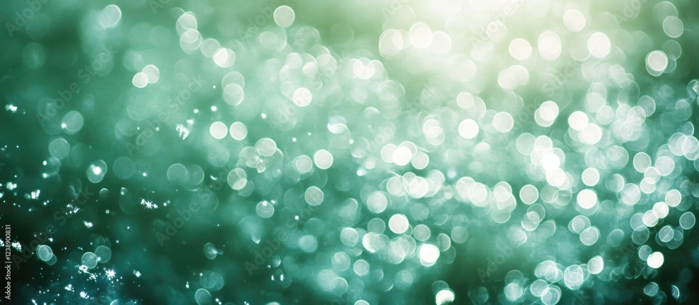 Green bokeh light abstract background with circular highlights and bright glow Green bokeh light abstract background with circular highlights and bright glow