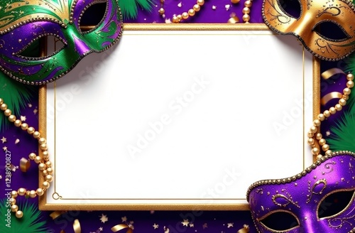 Festive Mardi Gras Celebration Flyer with Editable Text Space