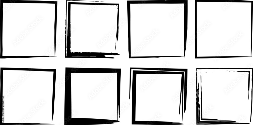 Grunge Square Frames – Abstract Rough Border Set for Design, Art, Scrapbooking, Social Media, and Graphic Decoration Grunge Square Frames – Abstract Rough Border Set for Design, Art, Scrapbooking, Social Media, and Graphic Decoration