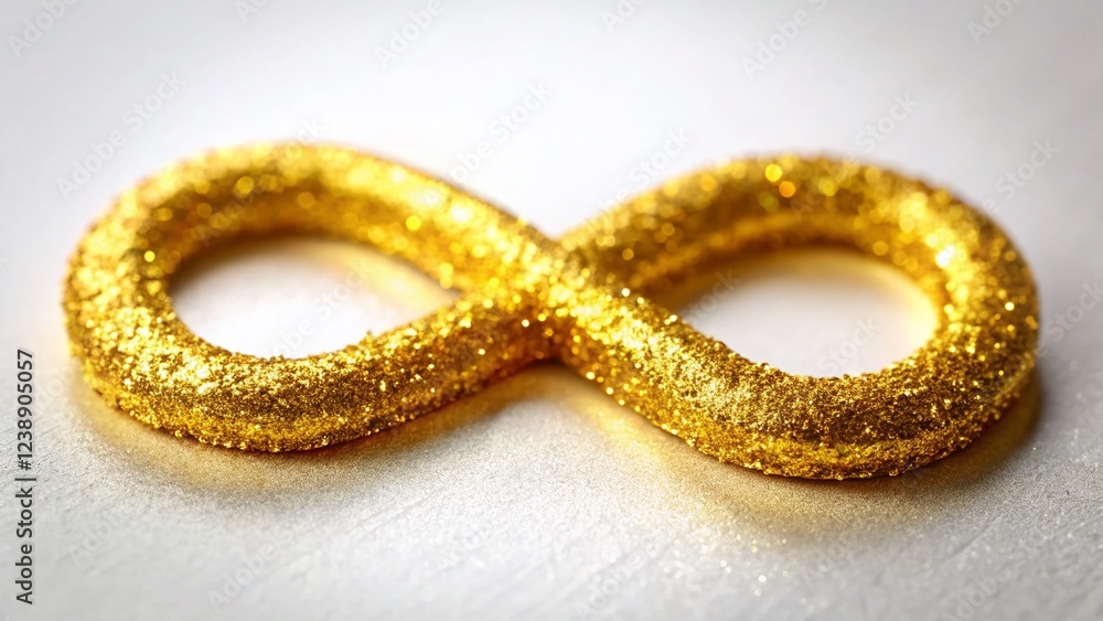 Golden Infinity Sign in Tilt-Shift Perspective Golden Infinity Sign in Tilt-Shift Perspective