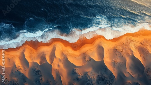 Fototapeta Naklejka Na Ścianę i Meble -  The unique intersection of desert and ocean