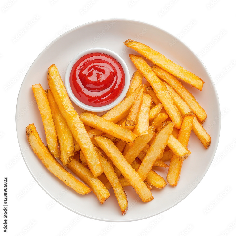 Crispy golden fries served with a side of delicious ketchup for dipping. Crispy golden fries served with a side of delicious ketchup for dipping.
