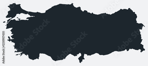 Turkey map. Just a simple border map. Shape of the country. Flat blank Turkey outline. Vector boundary illustration.