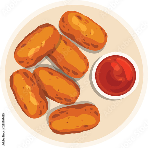 Croquetas. Spanish illustration vector.