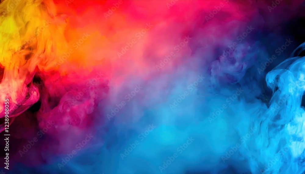 colorful smoke abstract blending shades of pink, blue, and yellow, ideal for graphic design and modern art usage colorful smoke abstract blending shades of pink, blue, and yellow, ideal for graphic design and modern art usage