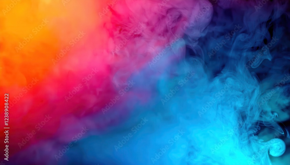 colorful smoke abstract blending shades of pink, blue, and yellow, ideal for graphic design and modern art usage colorful smoke abstract blending shades of pink, blue, and yellow, ideal for graphic design and modern art usage