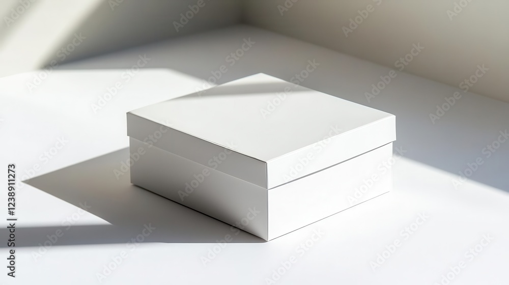 pristine white product box casting soft shadows on infinite white backdrop, studio lighting with subtle gradient reflections, minimalist commercial photography pristine white product box casting soft shadows on infinite white backdrop, studio lighting with subtle gradient reflections, minimalist commercial photography