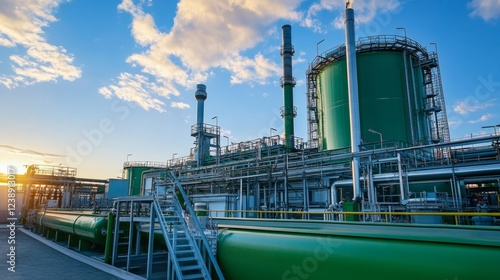 Wallpaper Mural A clean and green hydrogen production plant with storage tanks.  Torontodigital.ca