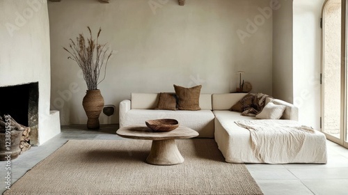 Minimalist Living Room Neutral Tones Modern Design