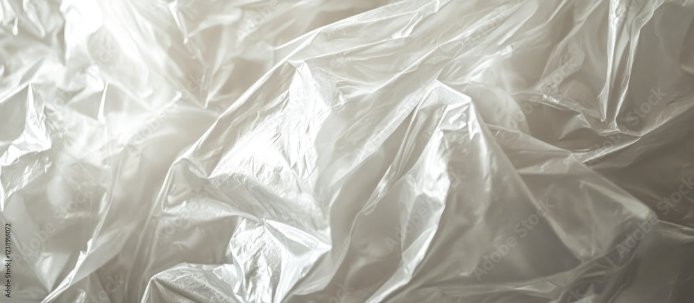 Obraz premium Clear plastic material texture with crumpled surface and light reflections