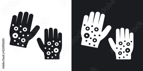 Rash hand icons in filled and outline versions for ui designs