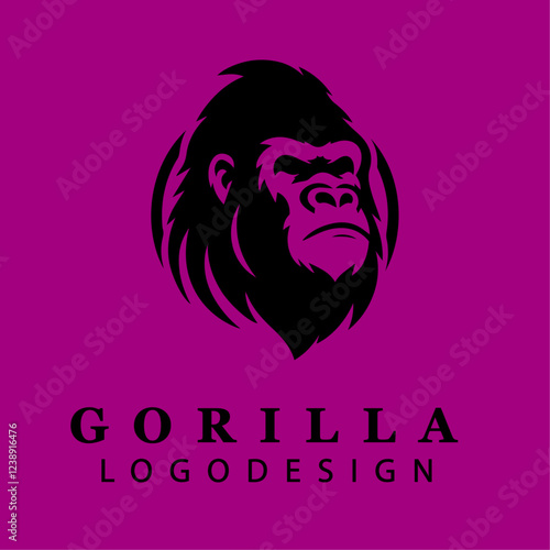 Fierce Gorilla Head Tribal Logo Design Vector for Branding, Digital Artwork, Emblems, and Wild Nature-Themed Creative Projects
