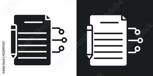 Smart contract icons in filled and outline versions for ui designs