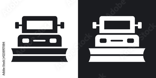 Snowplow icons in filled and outline versions for ui designs