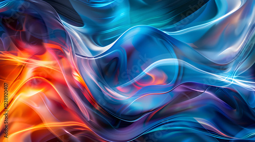 Wallpaper Mural A colorful abstract painting with a blue and orange swirl. Torontodigital.ca