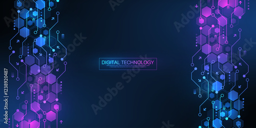Digital tech motherboard texture design. Software coding. Technology electronic motherboard texture. Engineering and communication concept for header, web banner, website, presentation.