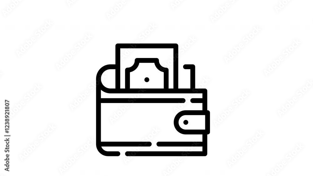 Icon Line Motion Graphics Wallet Icon Line Motion Graphics Wallet