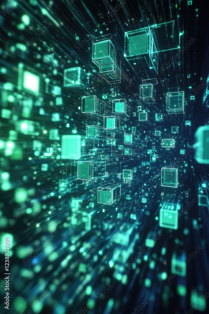 Obraz premium Futuristic Digital Cube Technology Background