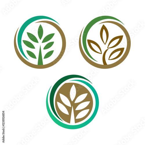 Elegant Leaf Logo Bundle for Nature and Sustainability. photo