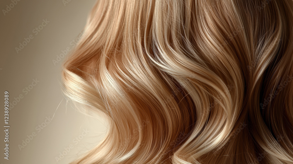 Fototapeta premium Blonde wavy hair texture with copy space for beauty design