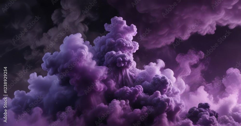 Fototapeta premium Haunting atmospheric smoke wave background with dark swirling purple and black clouds , mystical aura, abstract, smoky