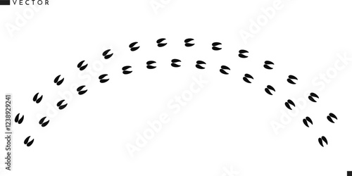 Goat footprint silhouette. Farm animal footprint 