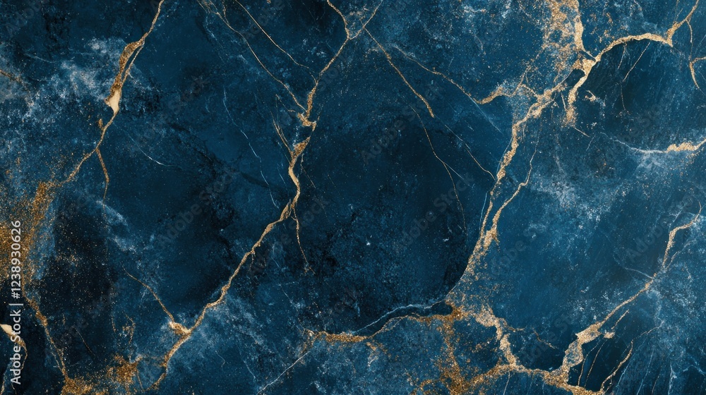 Dark blue marble texture with gold veins. Dark blue marble texture with gold veins.