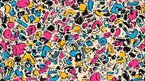 Abstract colorful shapes pattern background. (2)
