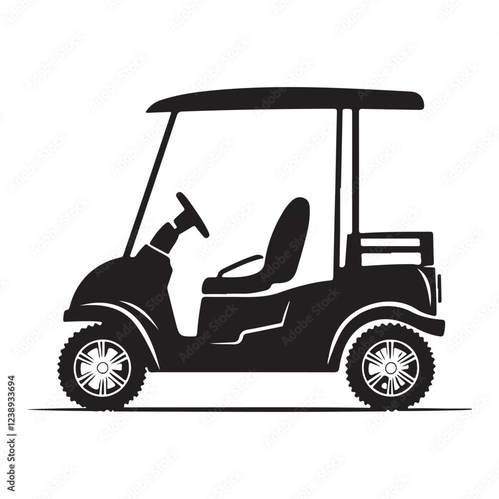 Monochrome Golf Vehicle Illustration – Stylish Vector Art Monochrome Golf Vehicle Illustration – Stylish Vector Art