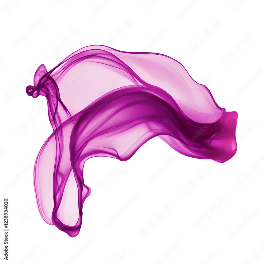 Vibrant and flowing color waves in magenta against a white background, creates a visual effect, generative AI Vibrant and flowing color waves in magenta against a white background, creates a visual effect, generative AI