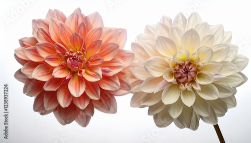 dahlia flower isolated on white heritage