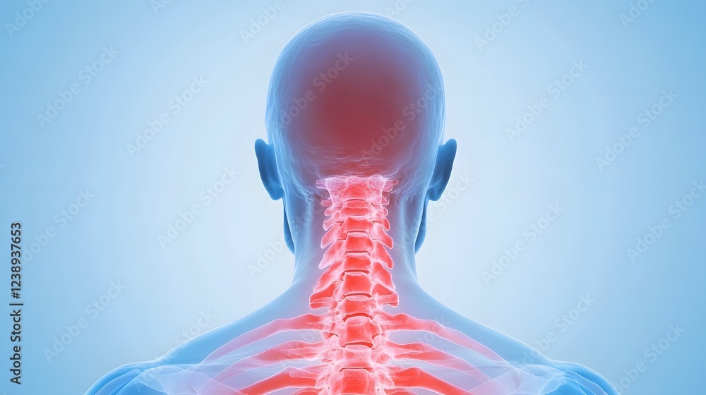 Detailed X-ray Image of Cervical Spine and Neck Vertebrae Anatomy Detailed X-ray Image of Cervical Spine and Neck Vertebrae Anatomy
