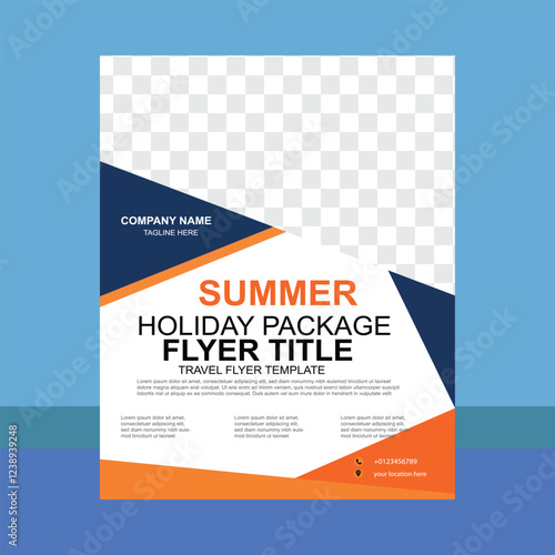 Travel brochure template with photo