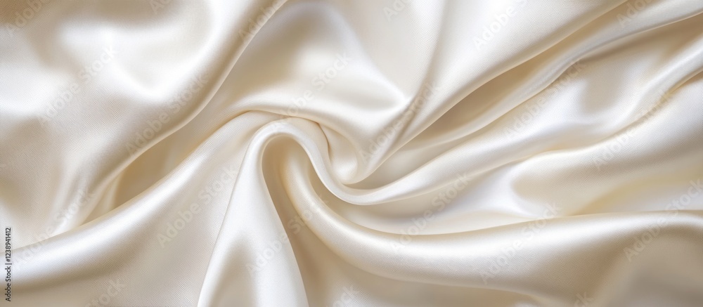Obraz premium Glossy white satin fabric texture background with soft folds and ripples suitable for various design applications Copy Space
