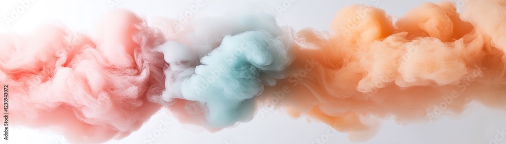Fototapeta premium Multicolored smoke swirls create a captivating border with vibrant hues blending smoothly into a clean center. Ideal for adding text or creating striking visuals with artistic flair