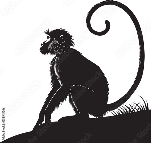 Monkey silhouette image