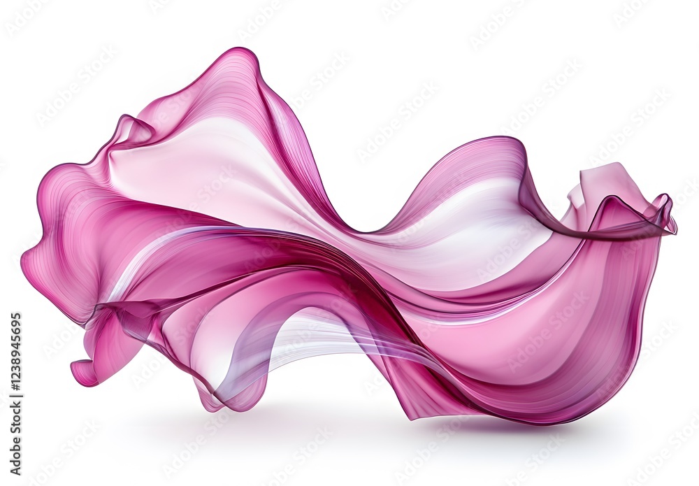 Vibrant and flowing color waves in magenta against a white background, creates a visual effect, generative AI Vibrant and flowing color waves in magenta against a white background, creates a visual effect, generative AI
