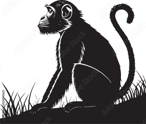 Monkey silhouette image