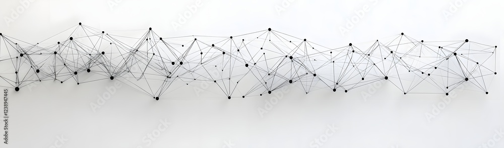 Abstract network design with interconnected lines and nodes on a minimalist background Abstract network design with interconnected lines and nodes on a minimalist background