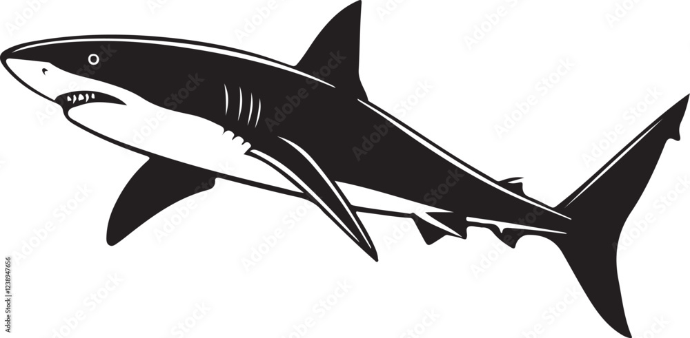 Fototapeta premium Shark silhouette image