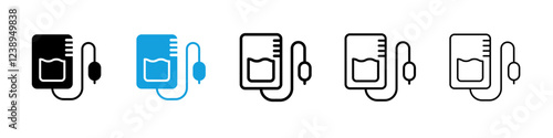 Intravenous icons in filled and outline versions for ui designs