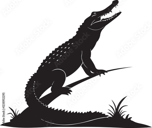 Crocodile silhouette image