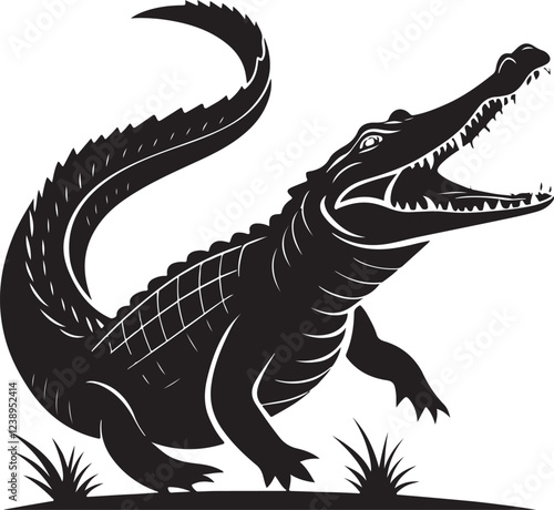 Crecodile silhouette image 
