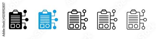 Smart contract icons in filled and outline versions for ui designs