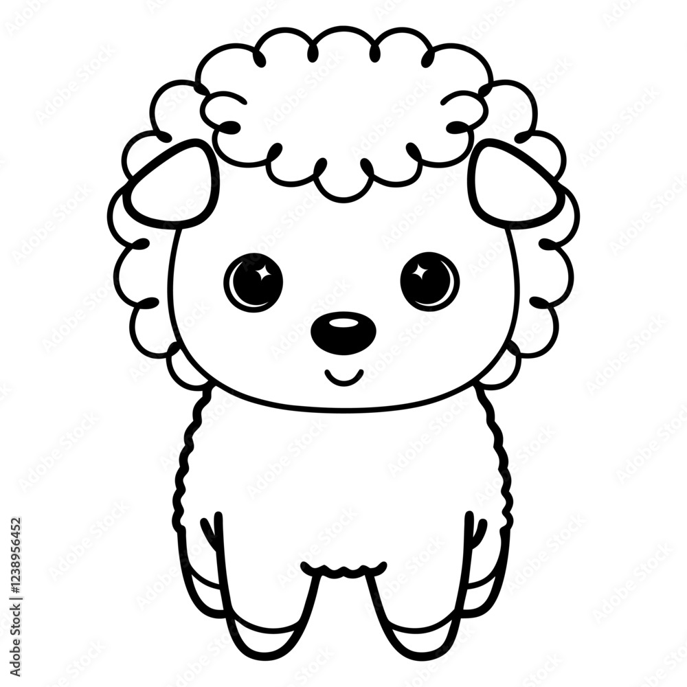 Cute Cartoon Lamb. Vector Animal Illustration Cute Cartoon Lamb. Vector Animal Illustration