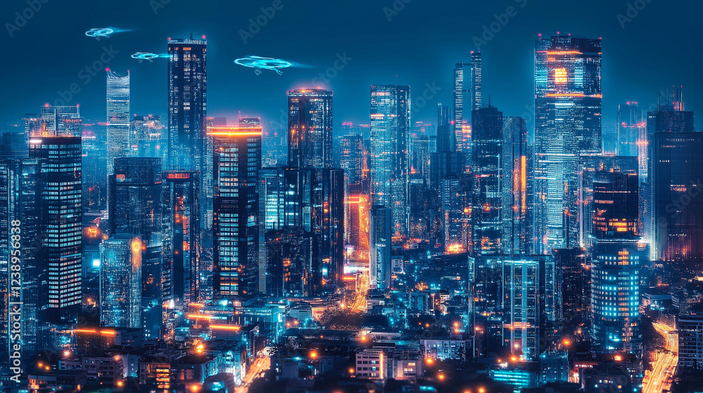 Futuristic Metaverse Skyline Futuristic Metaverse Skyline