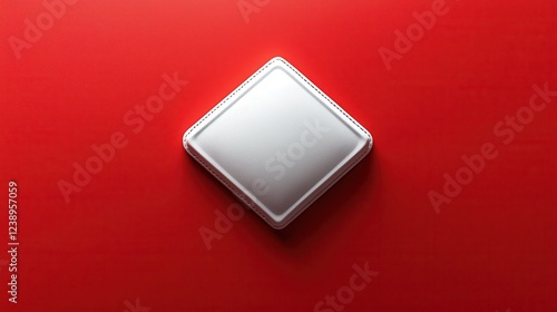 Top Down View of Baseball Diamond Icon on Red Background for Sports and Recreation Themes
