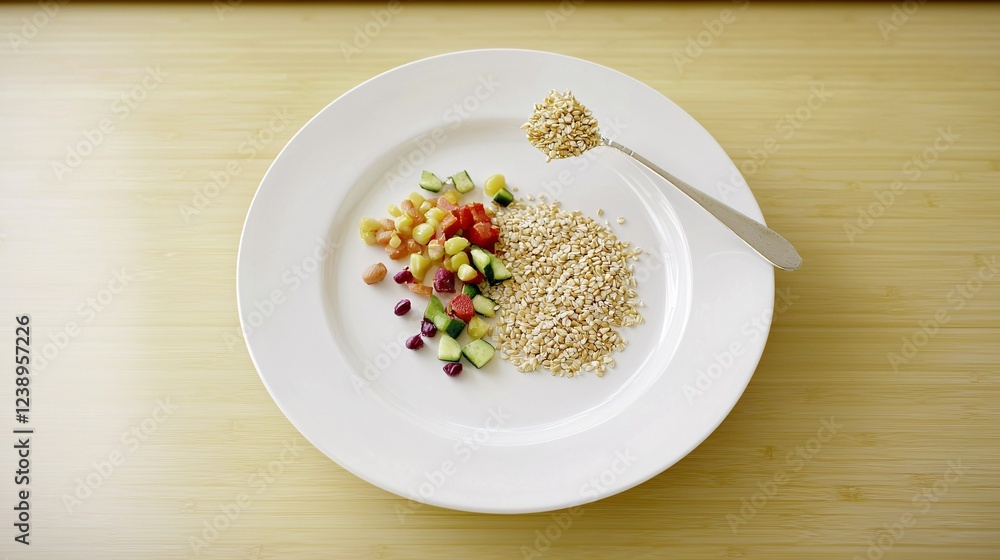 nutritious plate with whole grains, lean protein, and colorful vegetables, symbolizing a healthy, balanced diet to combat NCDs. NCDs or non-communicable diseases are a group of chronic non-communicabl nutritious plate with whole grains, lean protein, and colorful vegetables, symbolizing a healthy, balanced diet to combat NCDs. NCDs or non-communicable diseases are a group of chronic non-communicabl