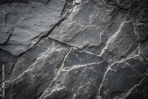 Close-Up of Dark Slate Stone Texture photo