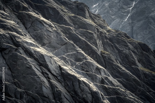 Close-Up of Dark Slate Stone Texture photo